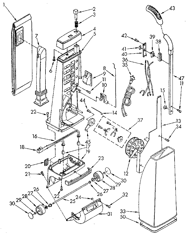 Handle and bag housing