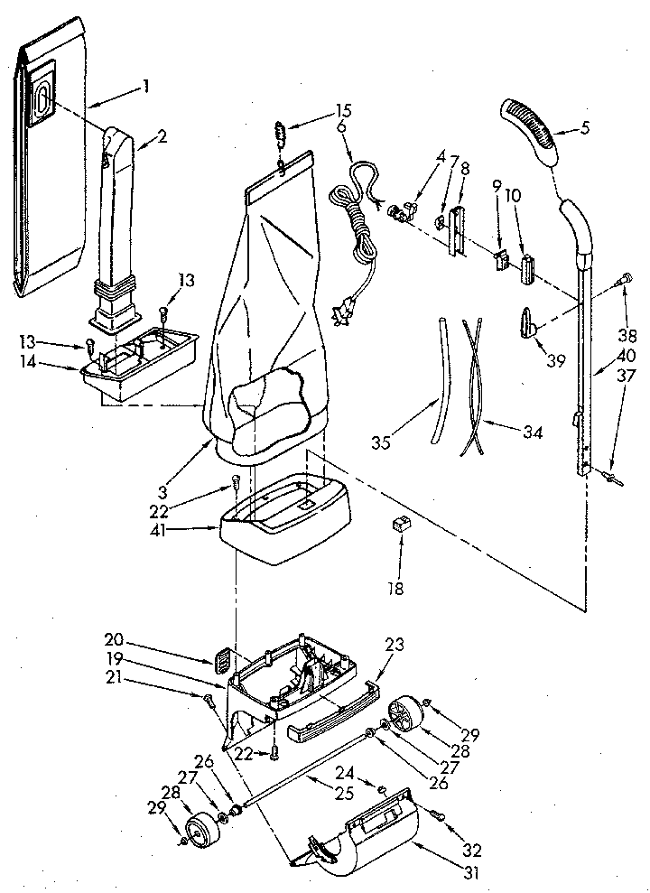 Handle and bag housing