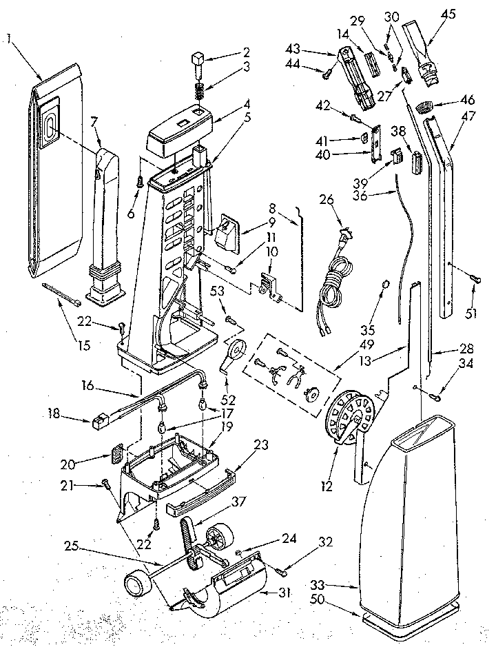 Handle and bag housing