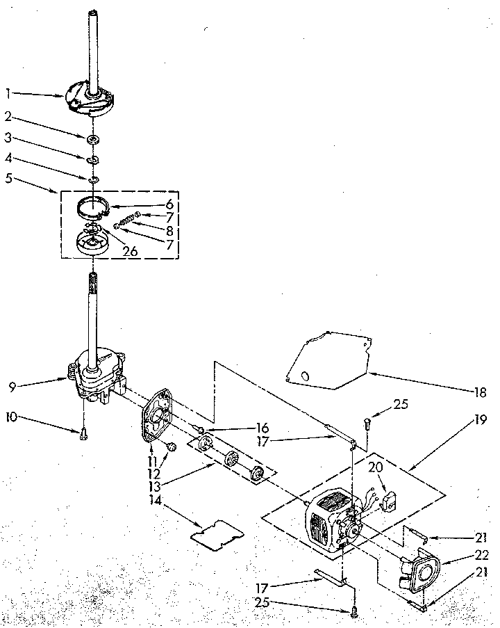 Brake, clutch, gearcase, motor and pump
