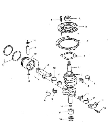 Crankshaft and piston
