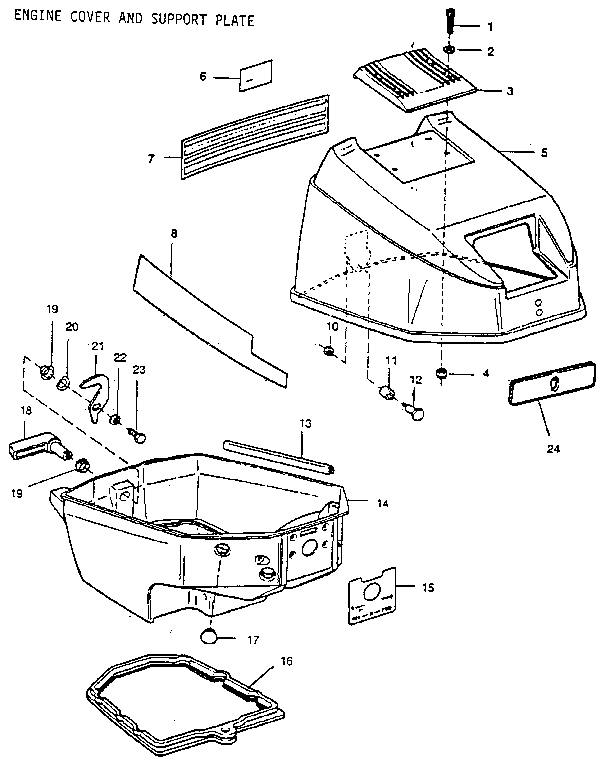 Engine cover and support plate
