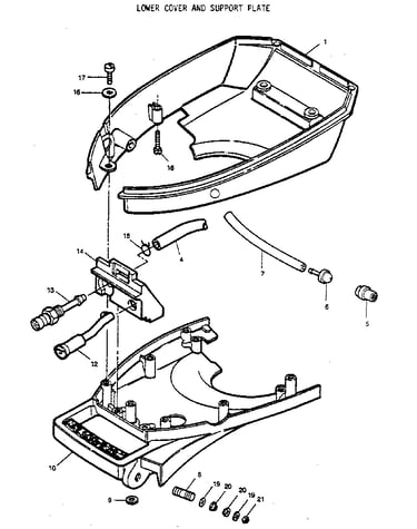 Lower cover and support plate