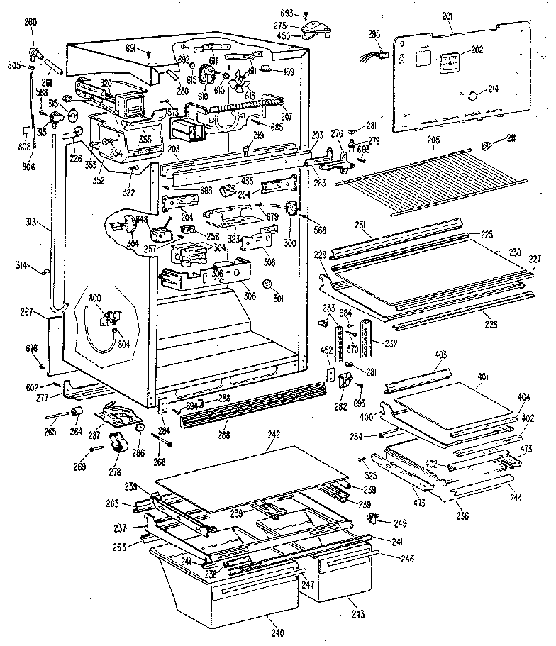 REFRIGERATOR CABINET PARTS