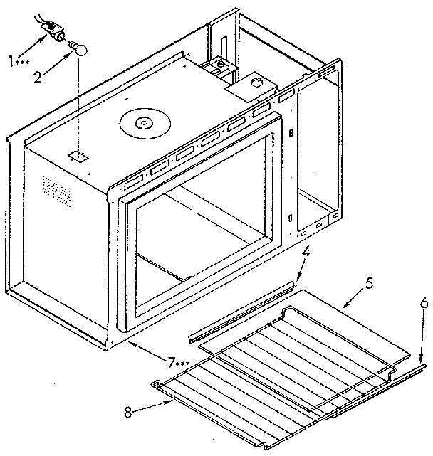 Microwave cabinet and shelf