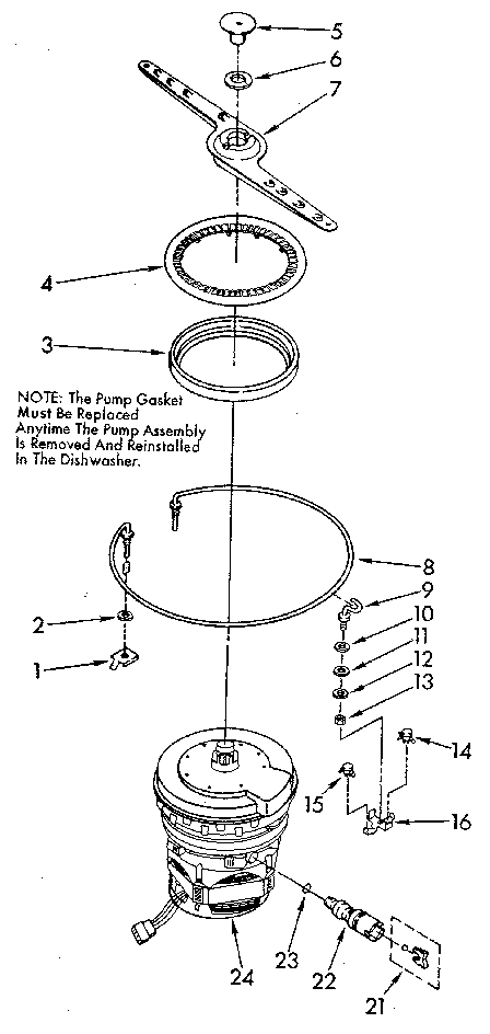 Heater, pump and lower sprayarm