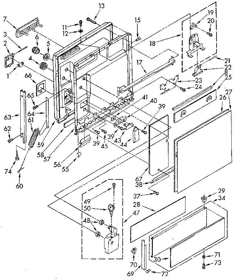 Door and toe panel