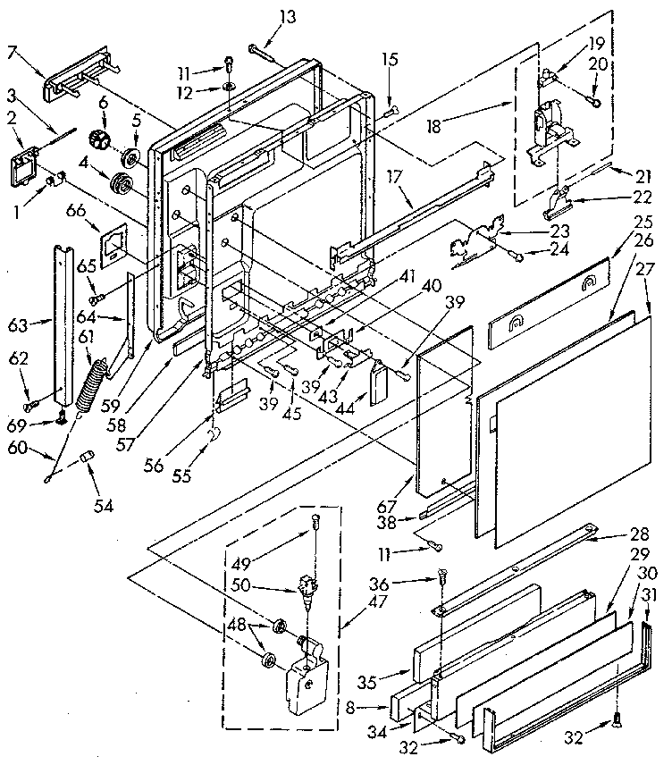 Door and toe panel