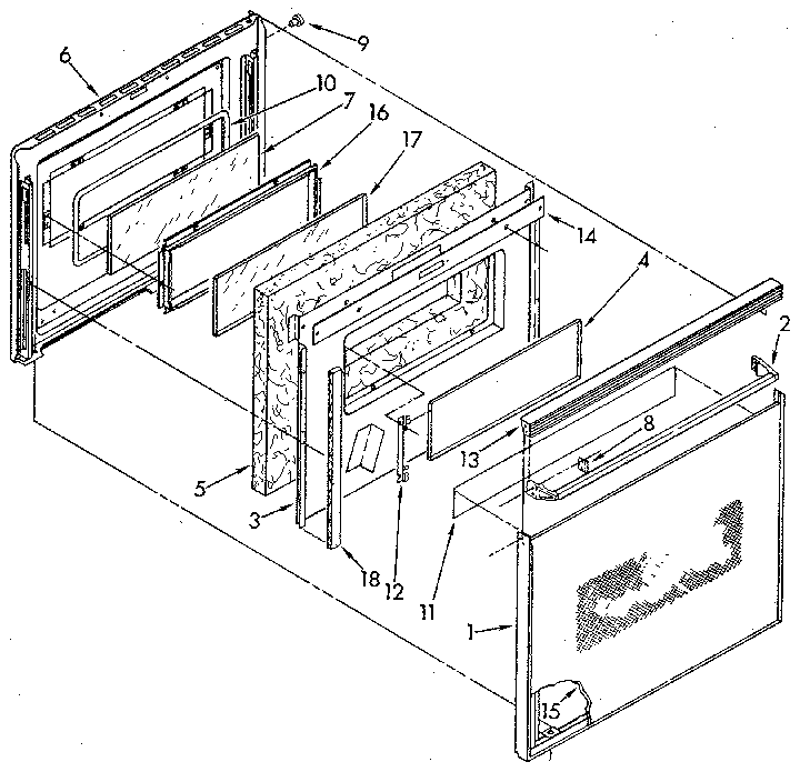 Upper oven door