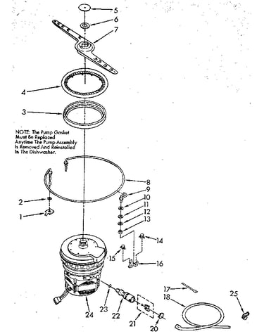 Heater, pump and lower sprayarm