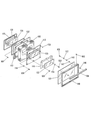 Oven door section