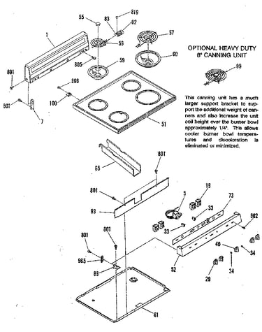 Backguard and main top section