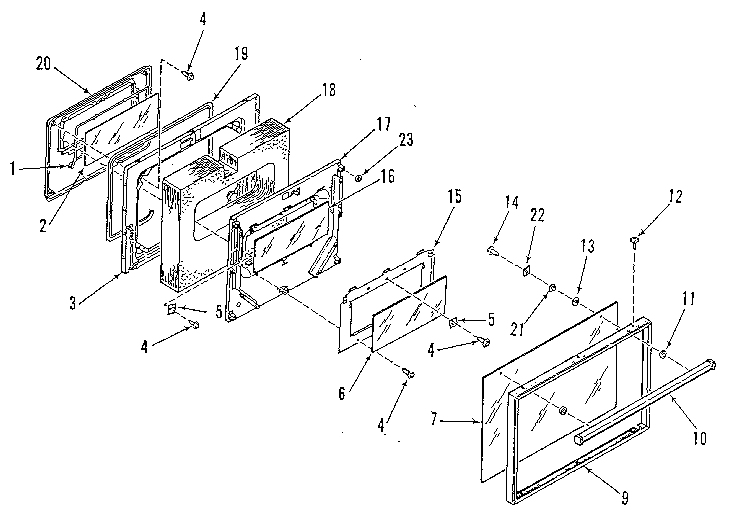 Oven door section