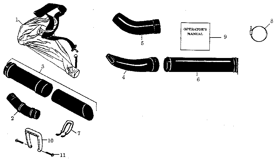 Vacuum tube/blower tube ass'y.