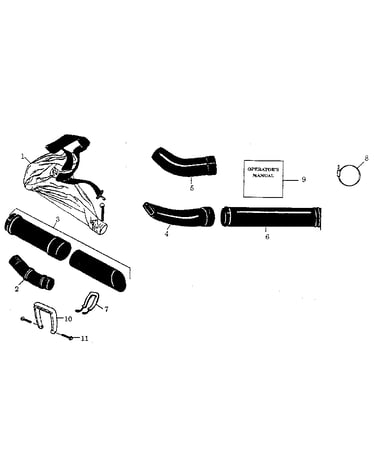 Vacuum tube/blower tube ass'y.