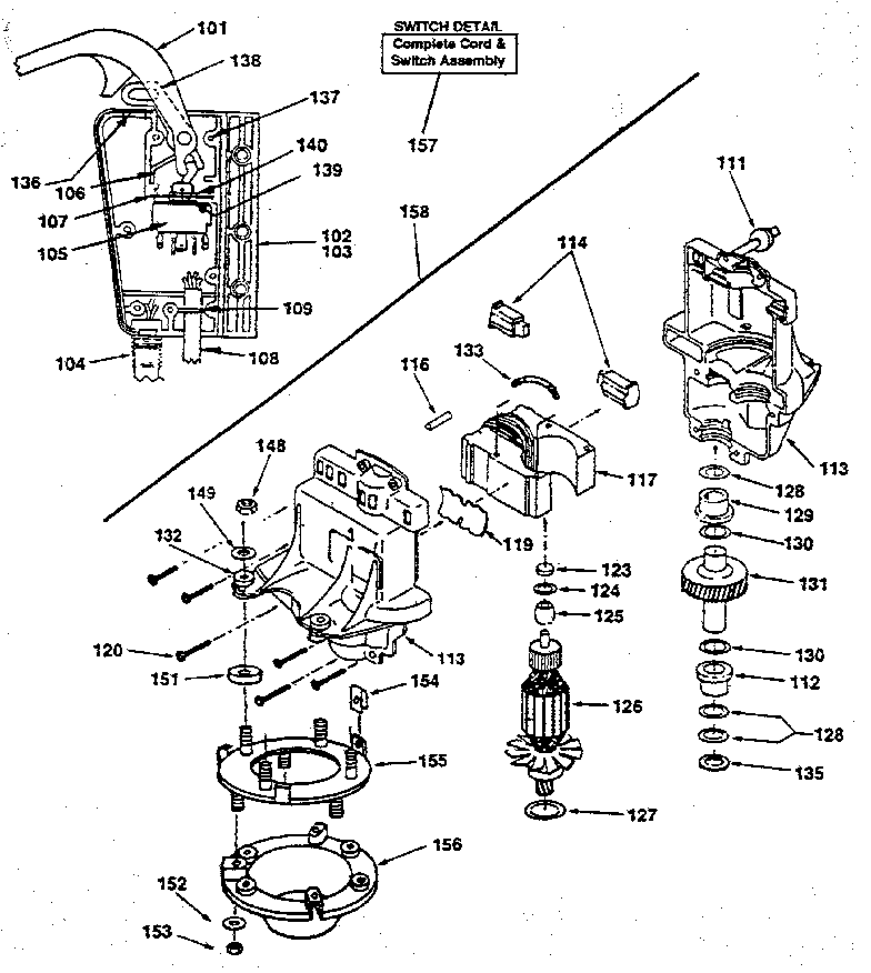 Motor & switch assembly