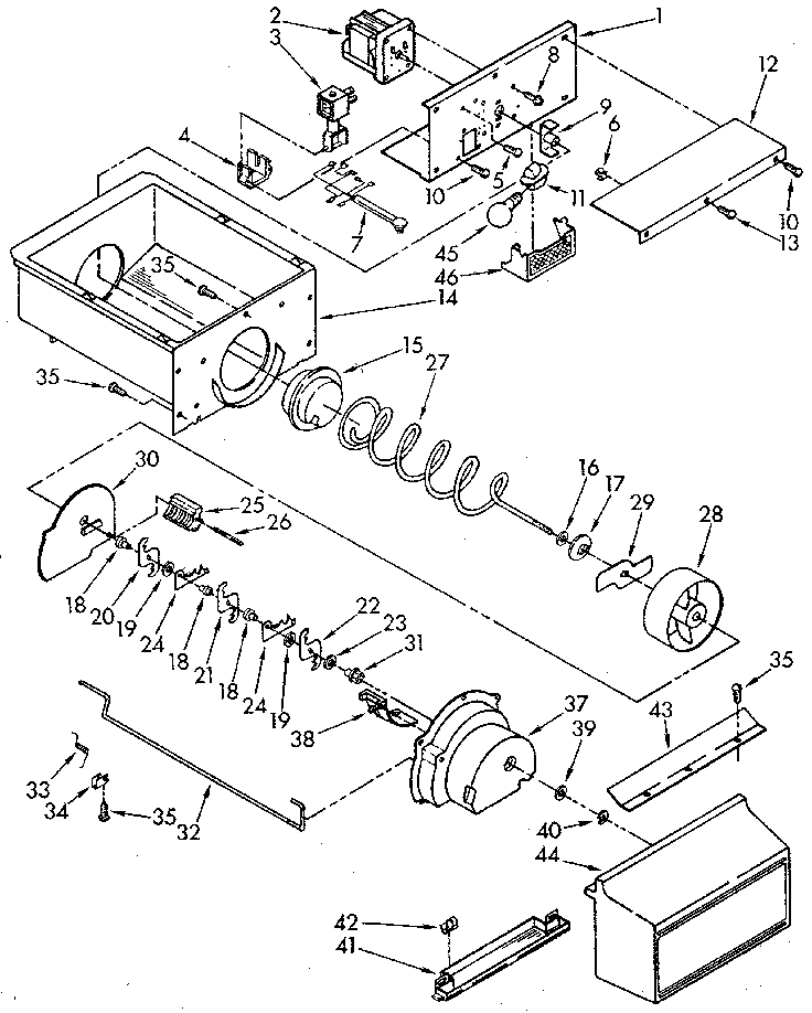 MOTOR AND ICE CONTAINER