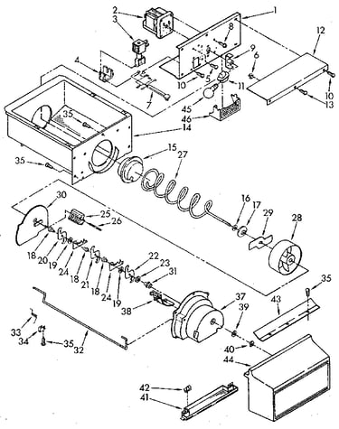 Motor and ice container