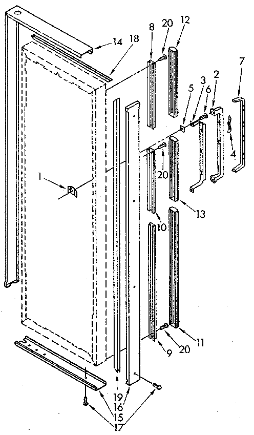 REFRIGERATOR DOOR HANDLE AND TRIM