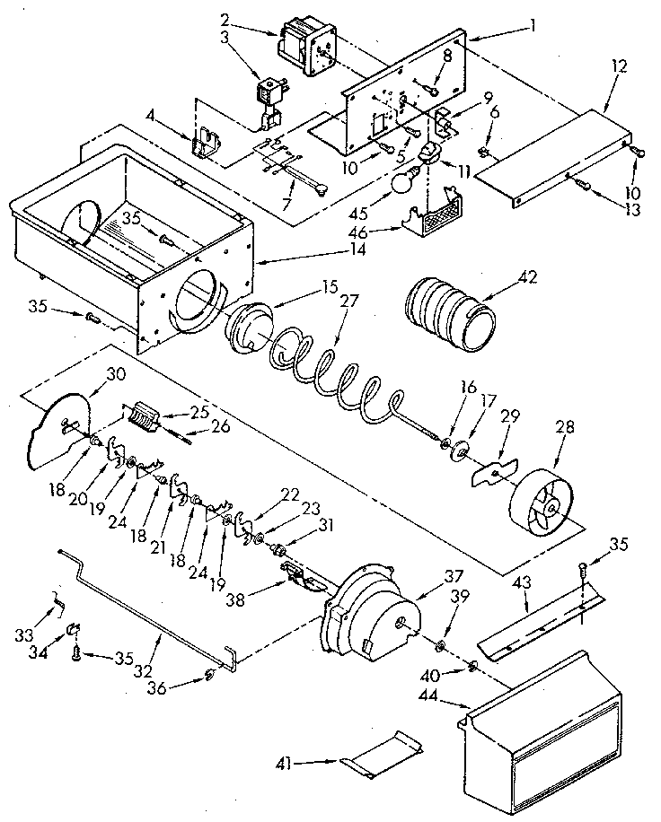 MOTOR AND ICE CONTAINER