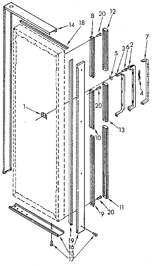 REFRIGERATOR DOOR HANDLE AND TRIM