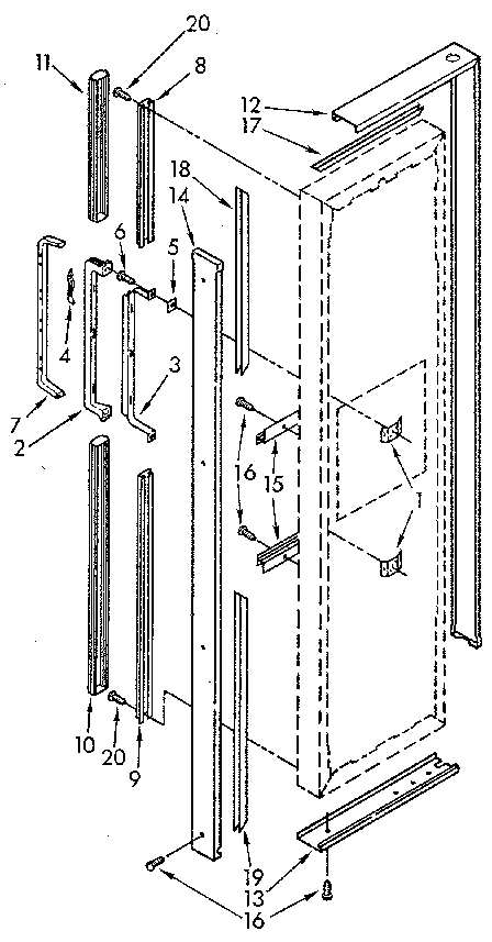 FREEZER DOOR HANDLE AND TRIM