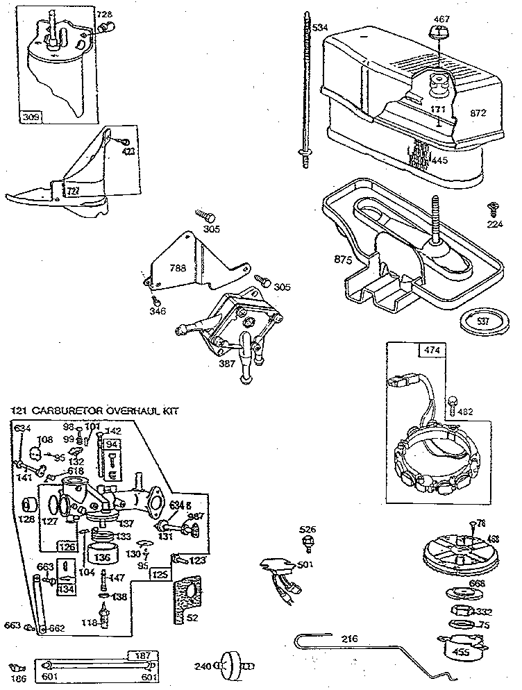 Carburetor and air cleaner assembly