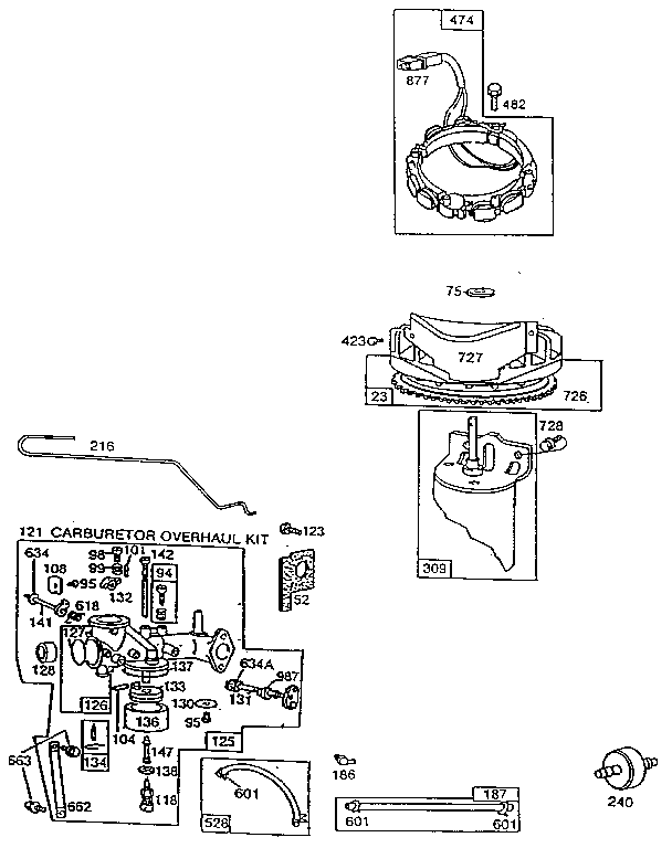 Stator and carburetor assembly