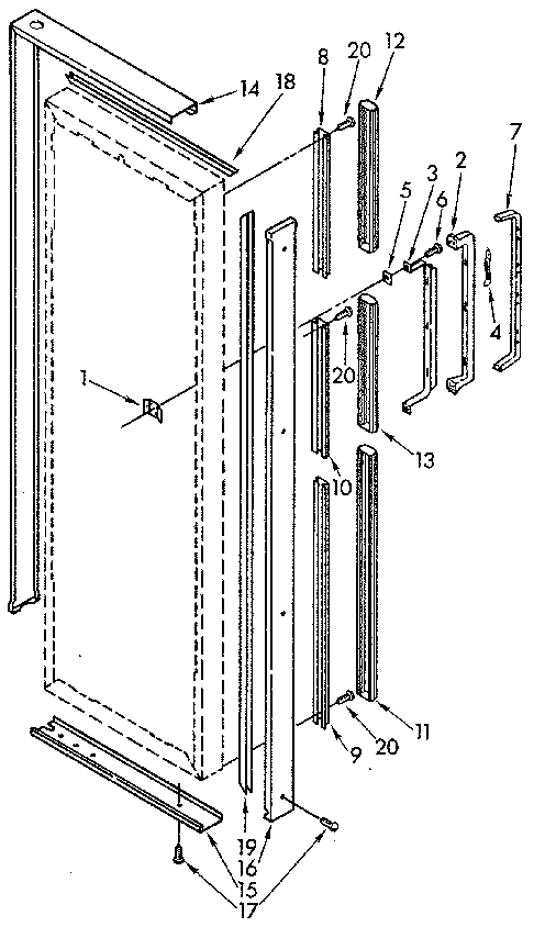 REFRIGERATOR DOOR HANDLE AND TRIM