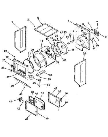 Dryer-cabinet, drum, heater
