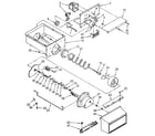 Whirlpool ED25DQXVF07 motor and ice container diagram