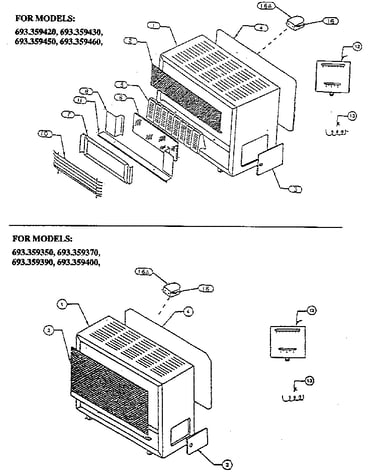 Complete casing assembly models 359420 & 359350