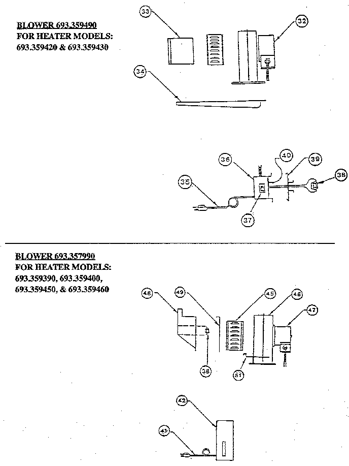 Blower models 359490 and 357990
