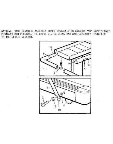 Optional handrail assembly