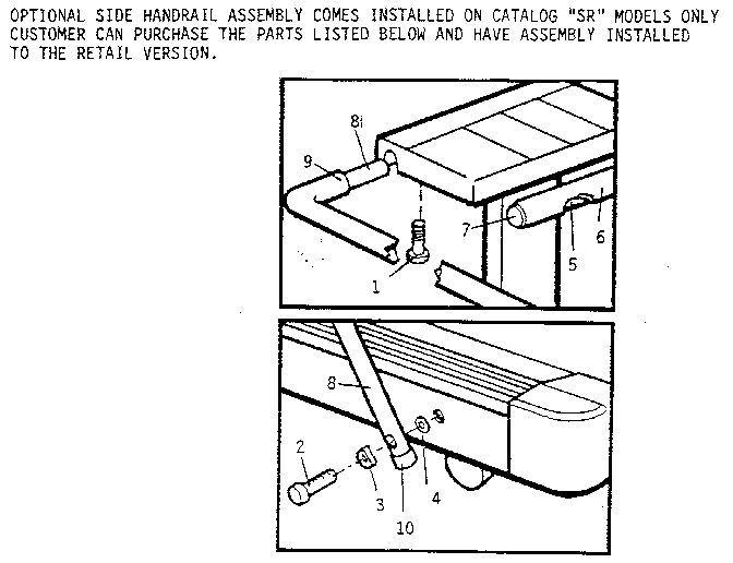 Optional handrail assembly
