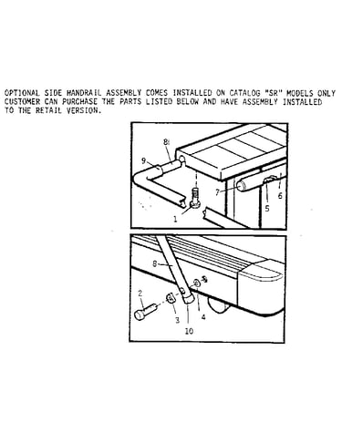 Optional handrail assembly