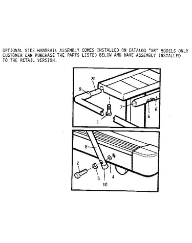Optional handrail assembly