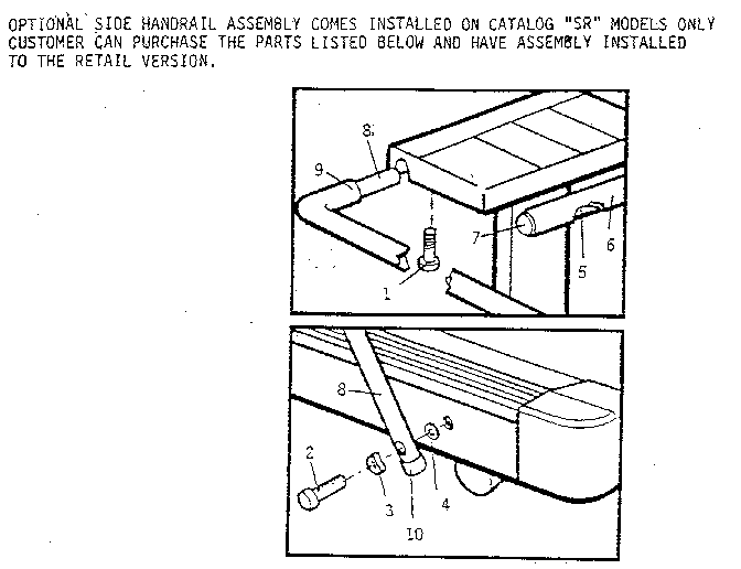 Optional handrail assembly