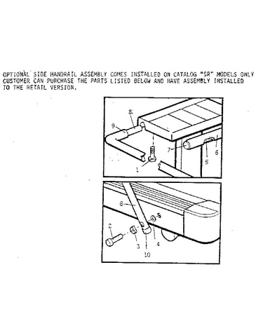 Optional handrail assembly