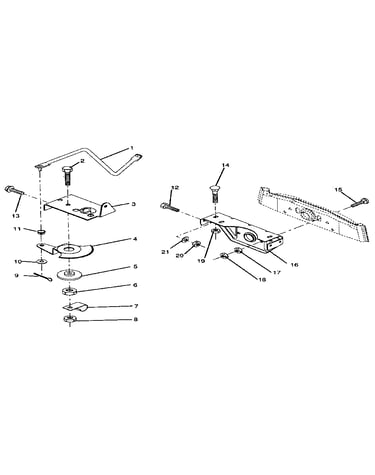 Sector gear/axle support