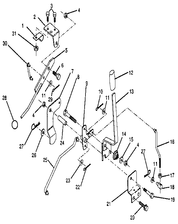 Mower lift lever