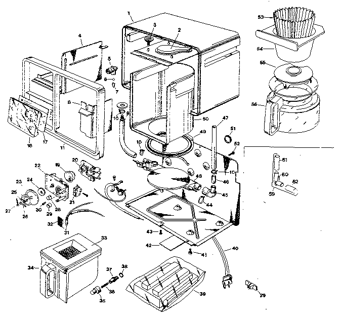Auto shut-off spacemaker drip coffeemaker