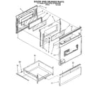Whirlpool RF390PXWW2 door and drawer diagram