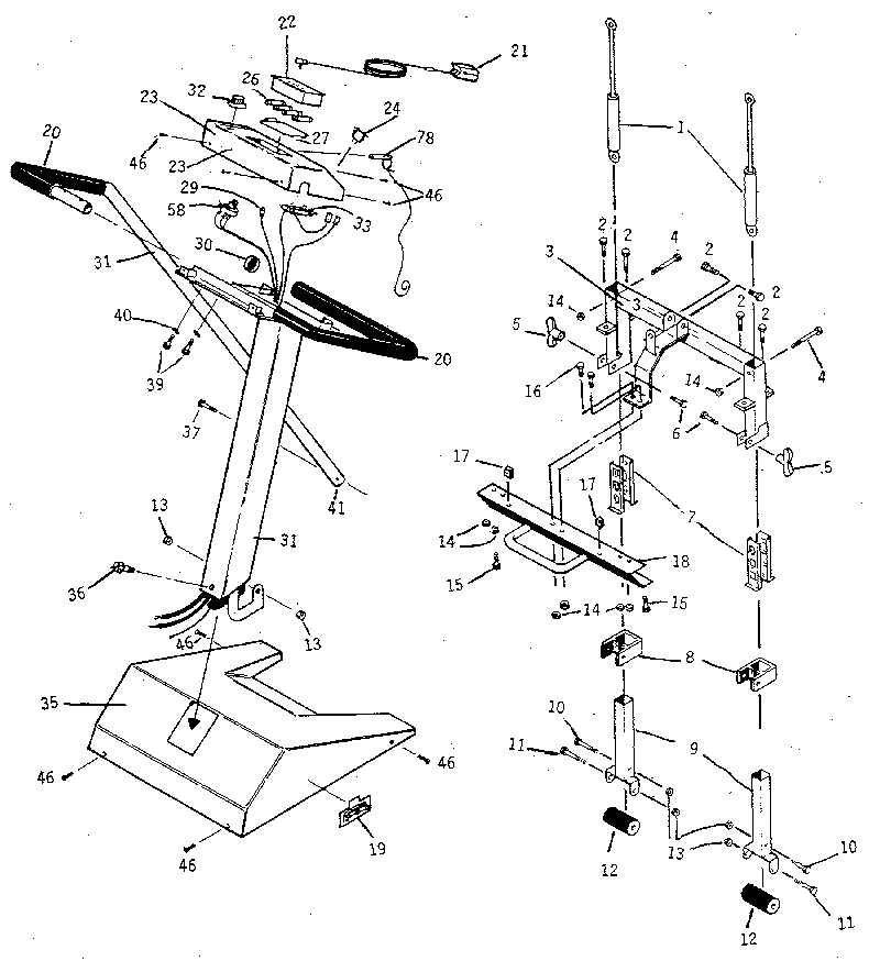 Console and upright assembly
