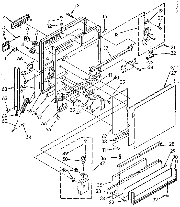 Door and toe panel