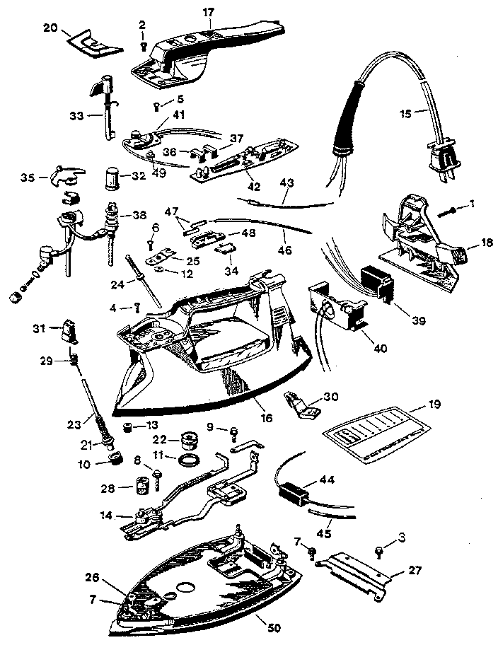 Automatic shut-off iron with self clean ii