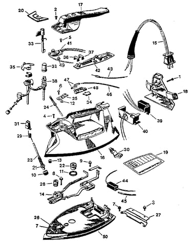 Automatic shut-off iron with self clean ii
