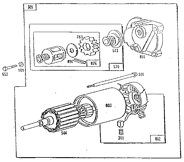 Motor and drive assembly