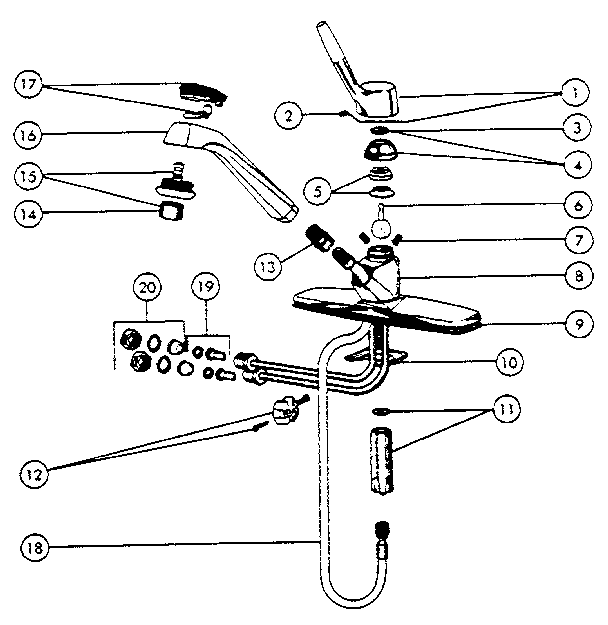 Single handle washerless spray spout