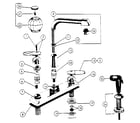 Peerless 3677 two handle washerless high spout kitchen faucets diagram